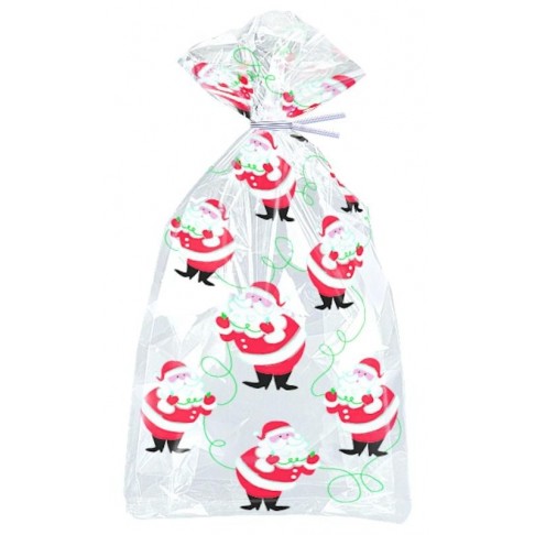 Santa Christmas Cello Bags - 30cm Santa Christmas Cello Bags - 30cm