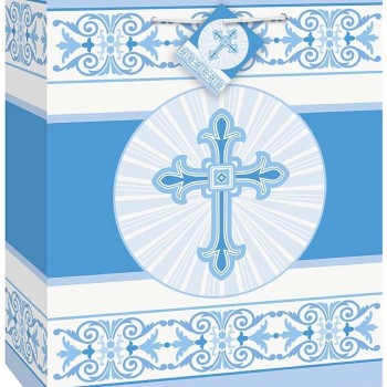 Blue Radiant Cross Medium Gift Bag