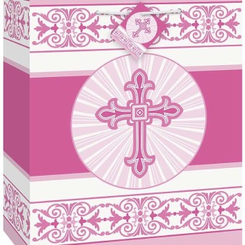 Pink Radiant Cross Medium Gift Bag
