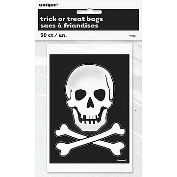 Skeleton Plastic Treat Bags 50pk Skeleton Plastic Treat Bags 50pk