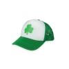 Irish White and Green Baseball Cap with Shamrock