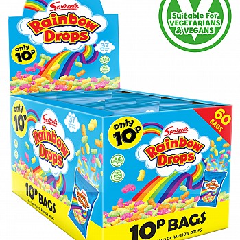 Swizzels Rainbow Drops Mini Bags (10g) Single Swizzels Rainbow Drops Mini Bags (10g) Single